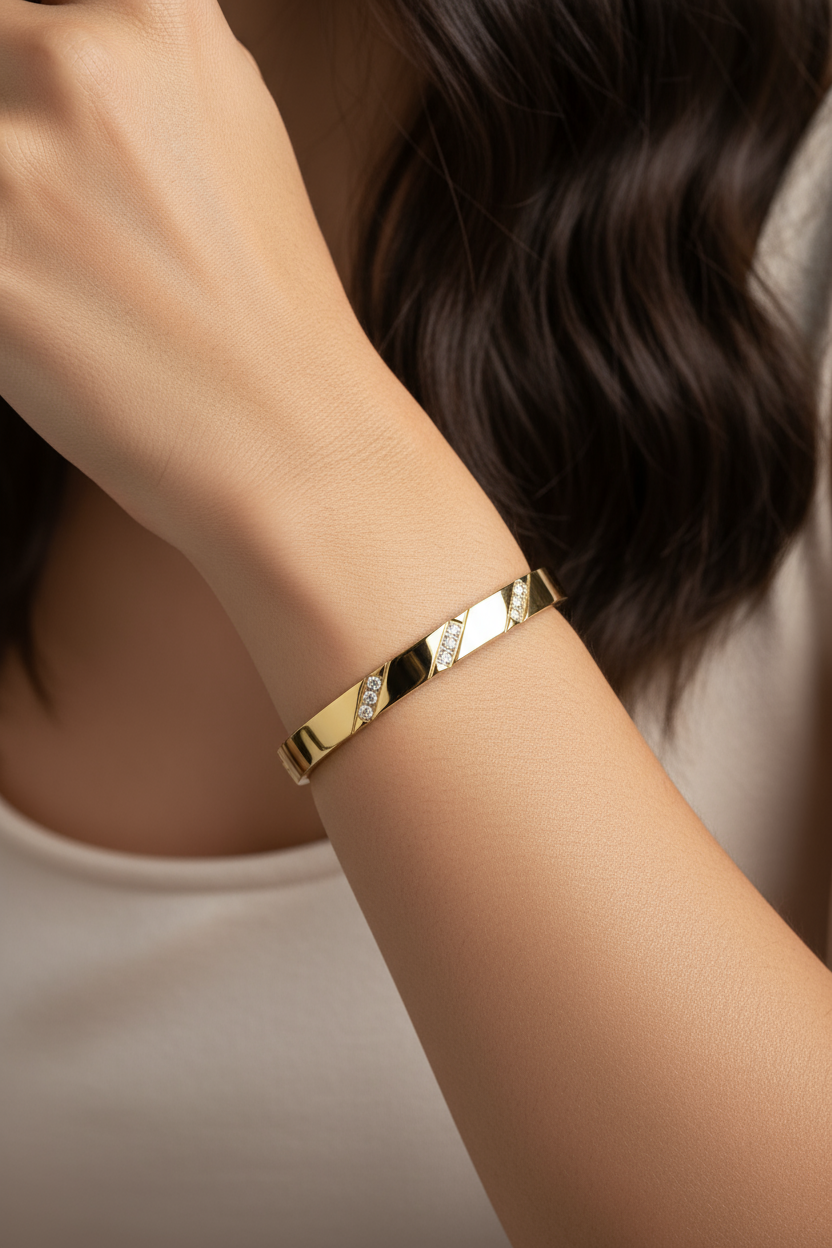 New - Prague Bangle 18Kt Plated | Gold