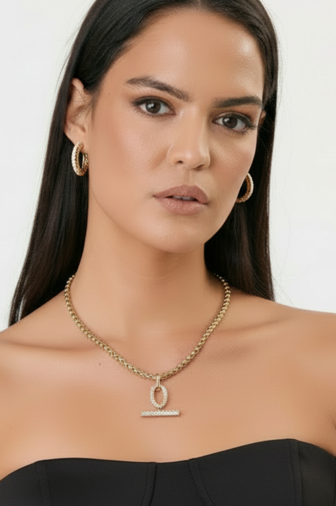 BACK IN STOCK - Link Pave Toggle Necklace | 18K Gold Plated 