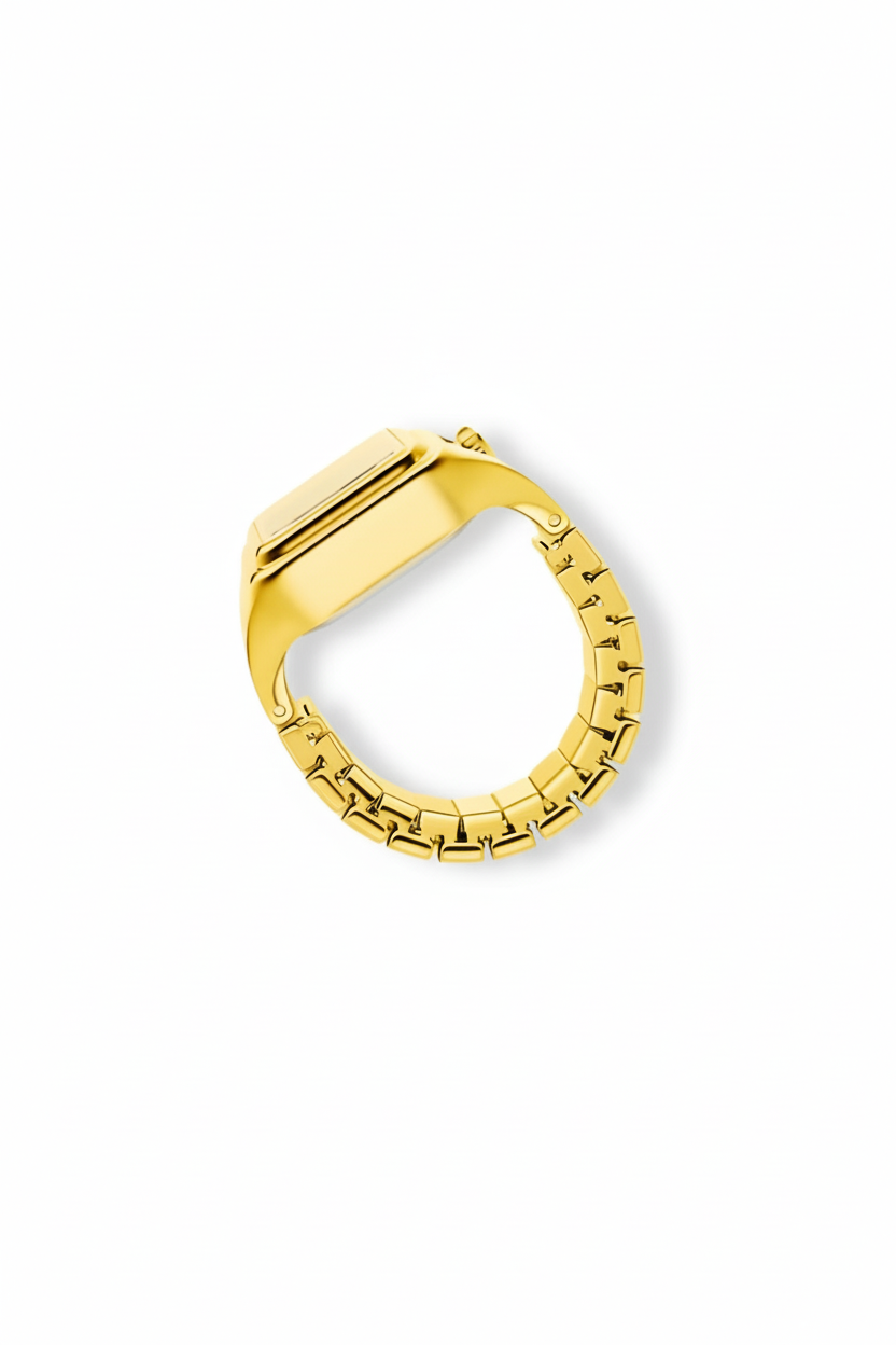 Beckham Watch Ring White  | 18K Gold Plated