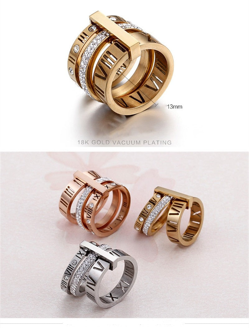 Tokyo Triple Layer Ring | Rose Gold