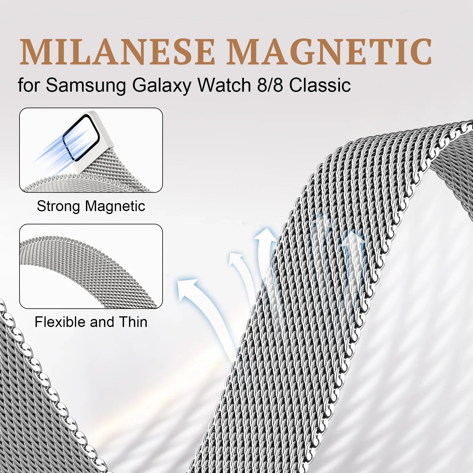Slim Milanese Magnetic Strap For Samsung 8 & 8 Classic | 3 Colours