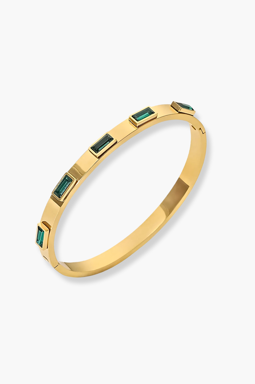 NEW - Sarcelles Bangle Emerald | 18K Gold Plated
