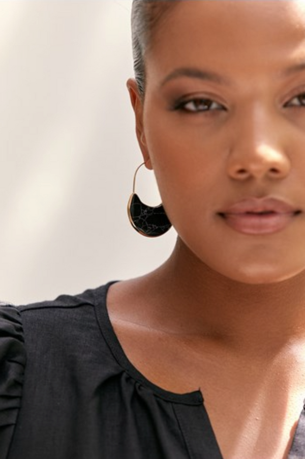 New - Indie Earrings | Black Gold