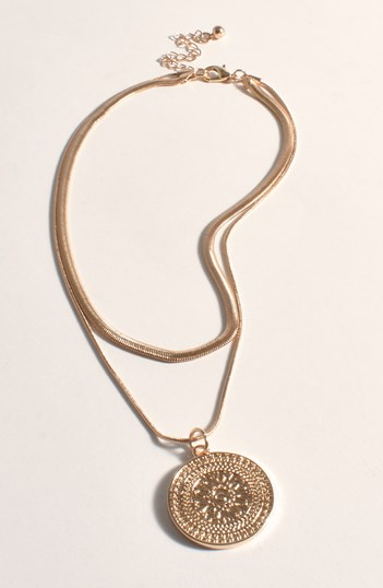 New - Maya Disc Layered Necklace | Gold