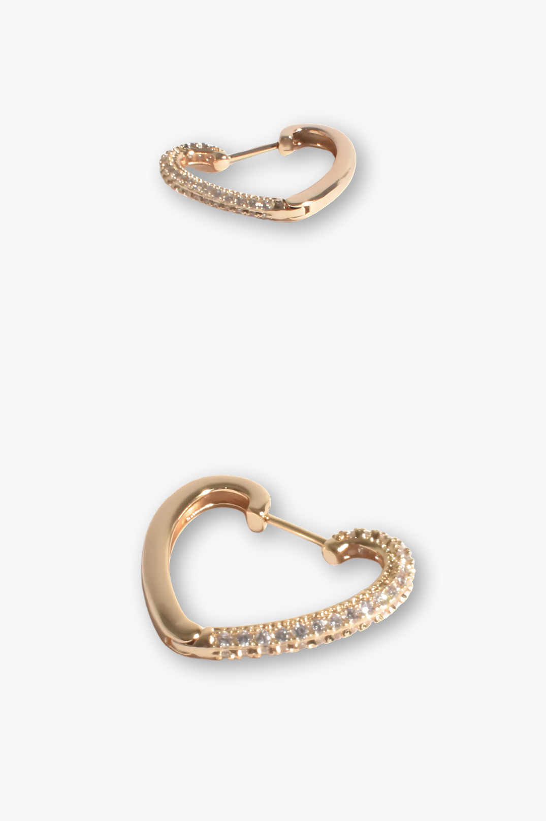 Milan Crystal Heart Earrings | Gold