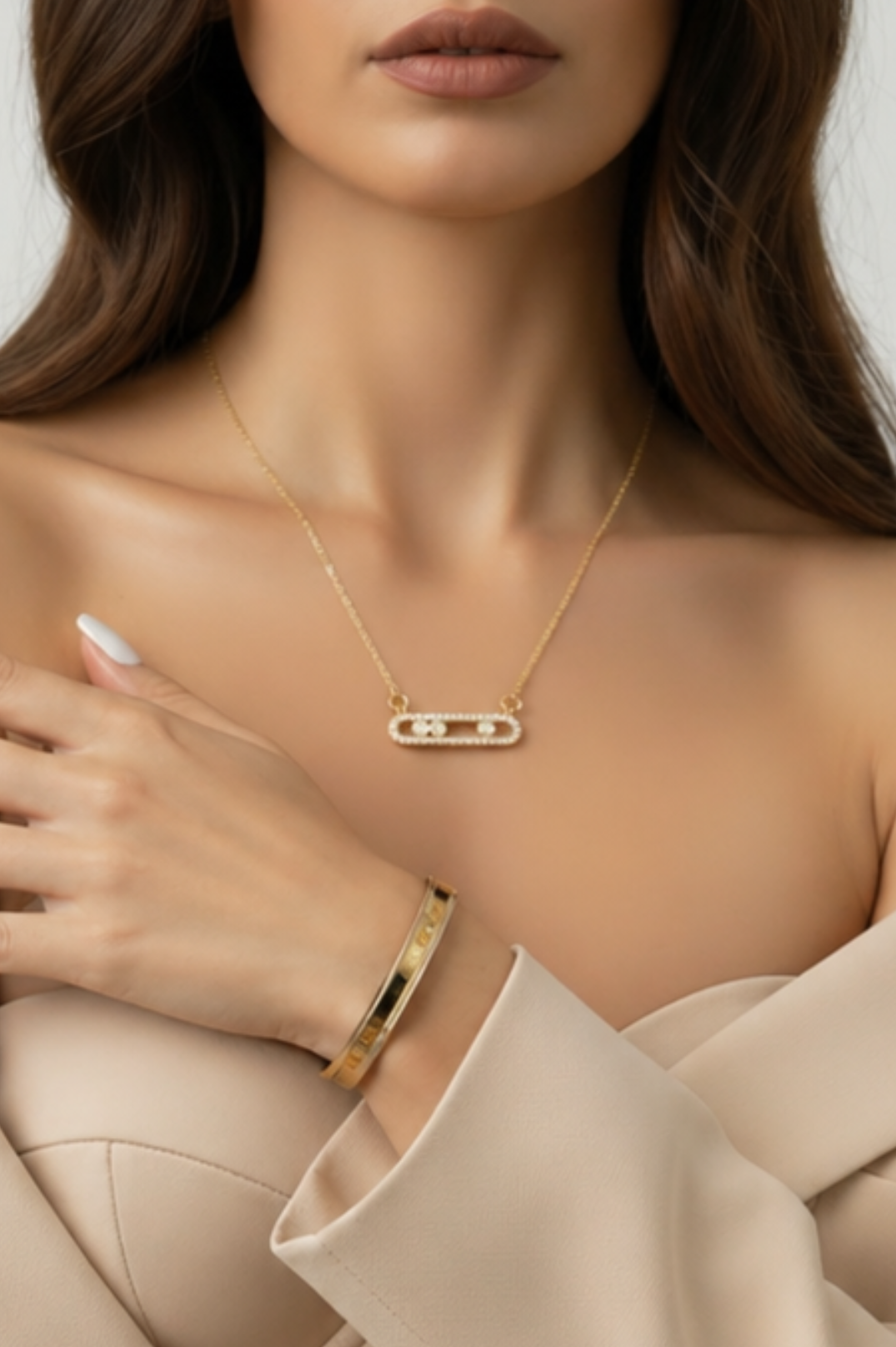 Selene Floating Necklace | 18K Gold Plated