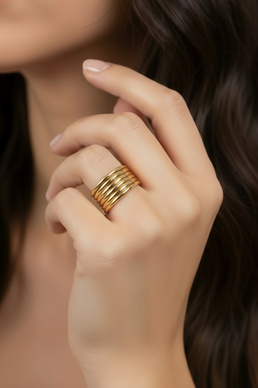7 Stacking Rings| Gold