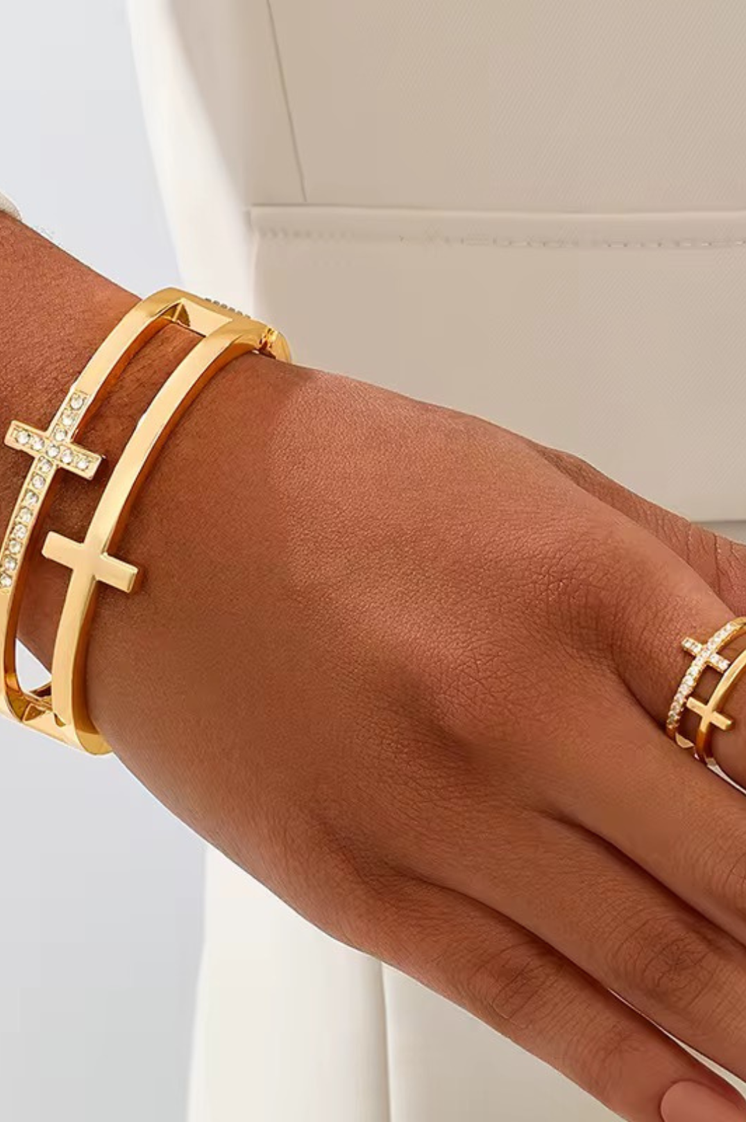Tay Bangle Ring Set  | 18K Gold Plated
