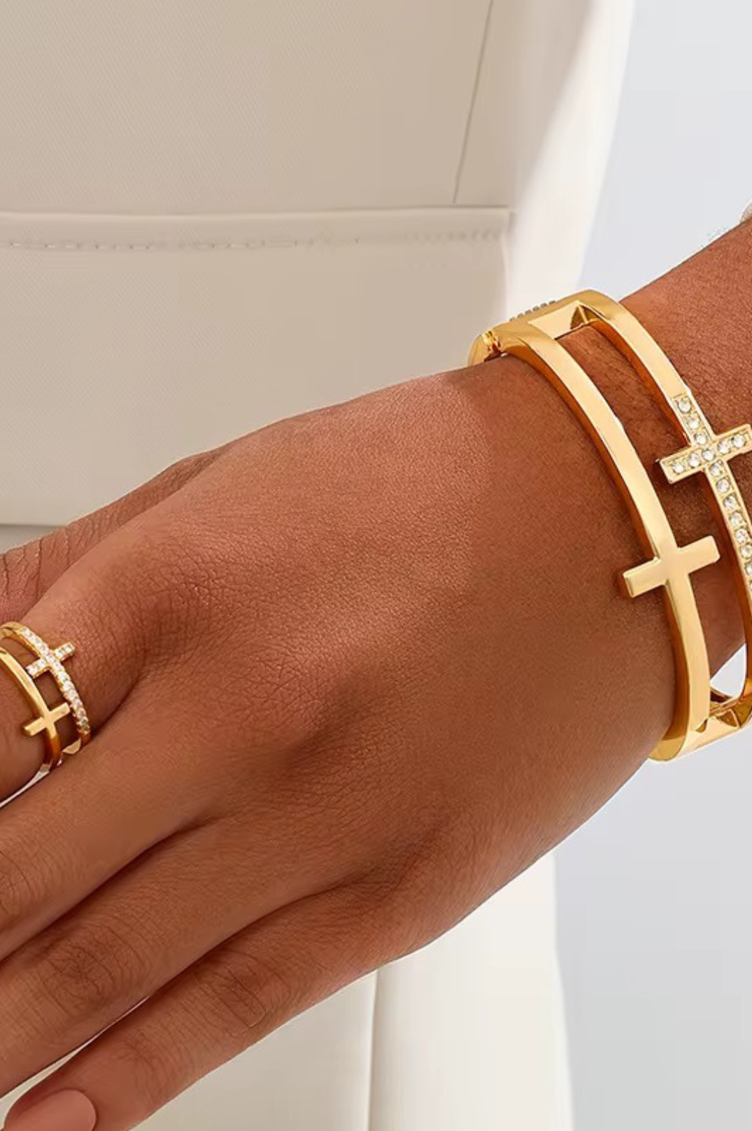 Tay Bangle Ring Set  | 18K Gold Plated