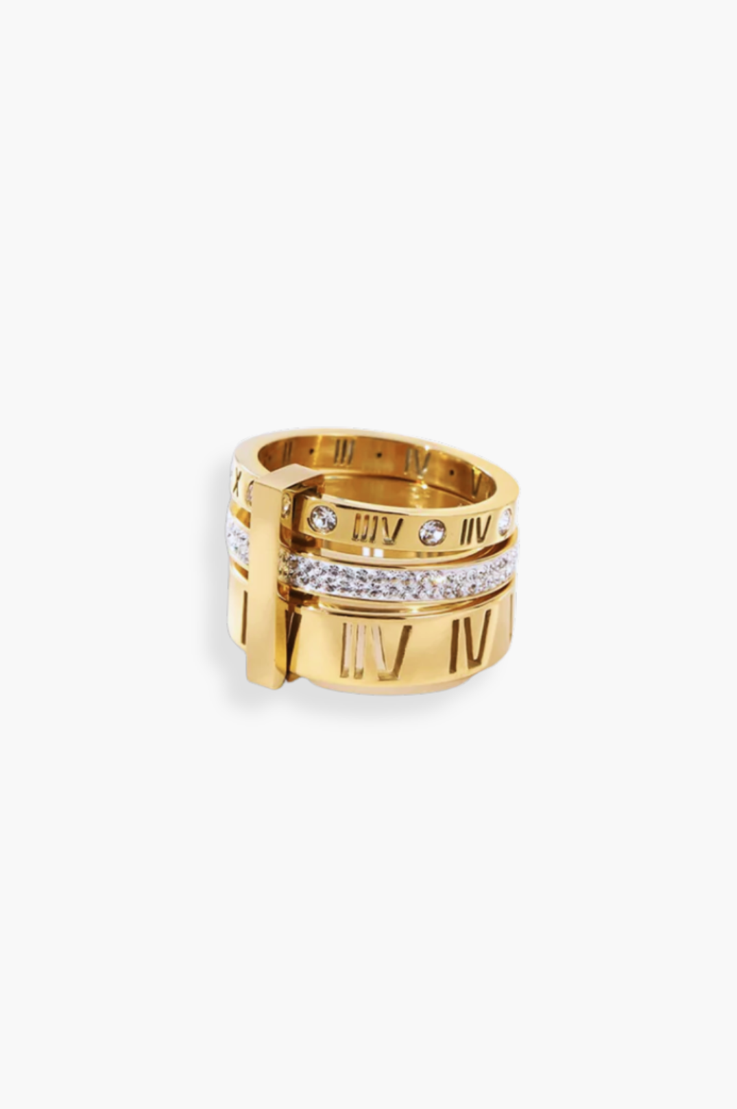 Tokyo Triple Layer Ring |  18K Gold Plated