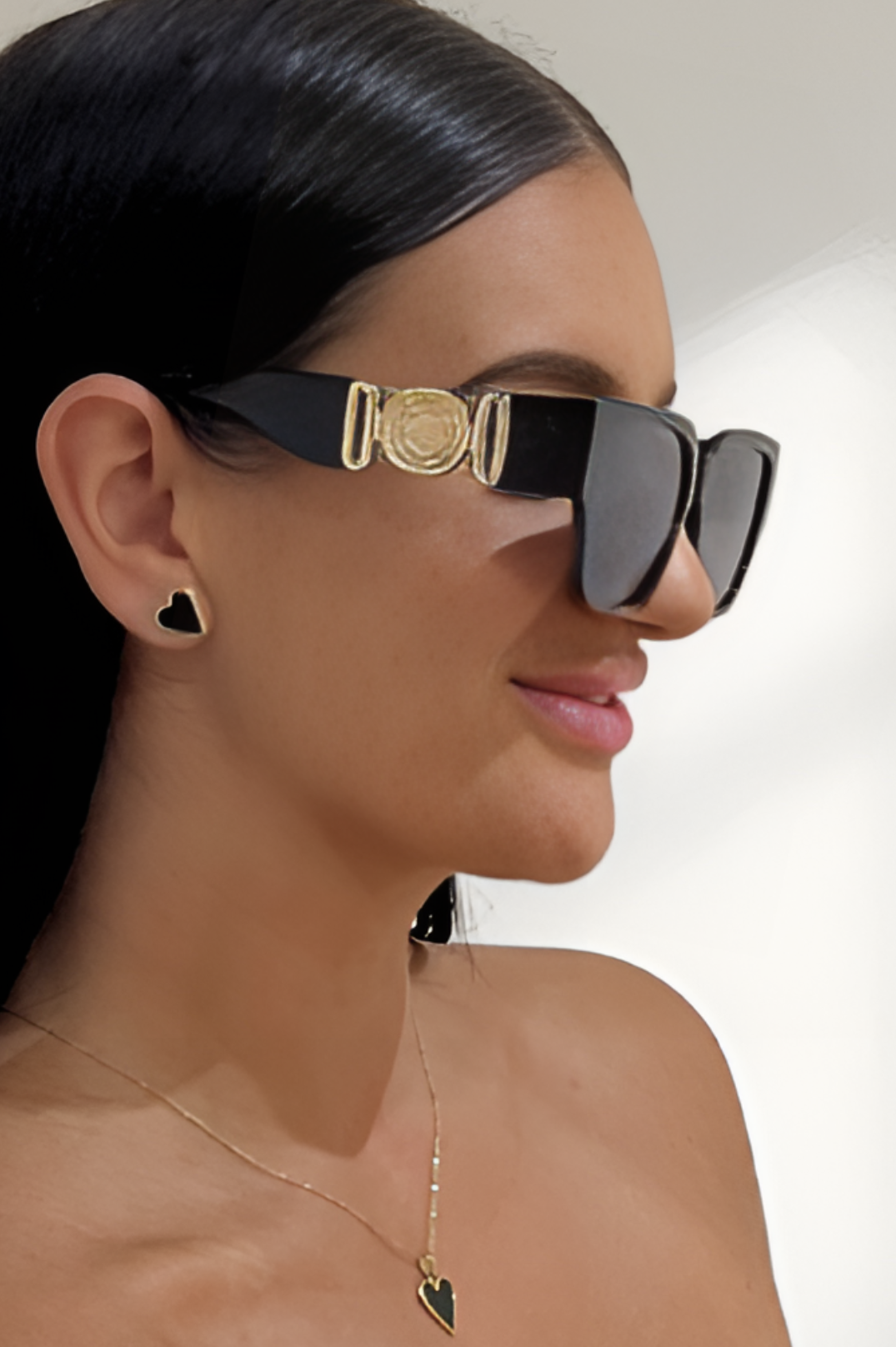 Milan Black Love Earrings | 18K Gold Plated