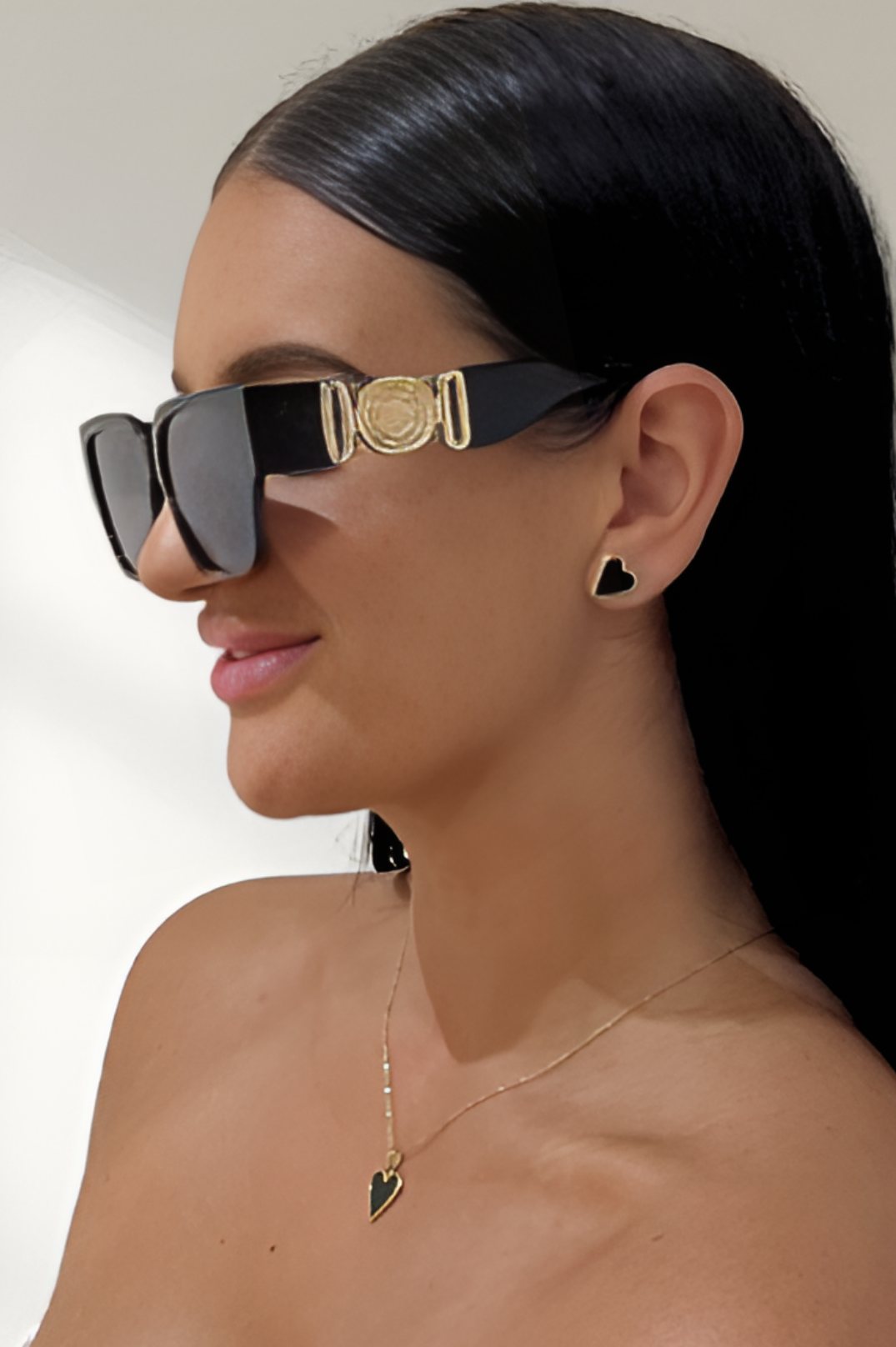 Milan Black Love Necklace | 18K Gold Plated