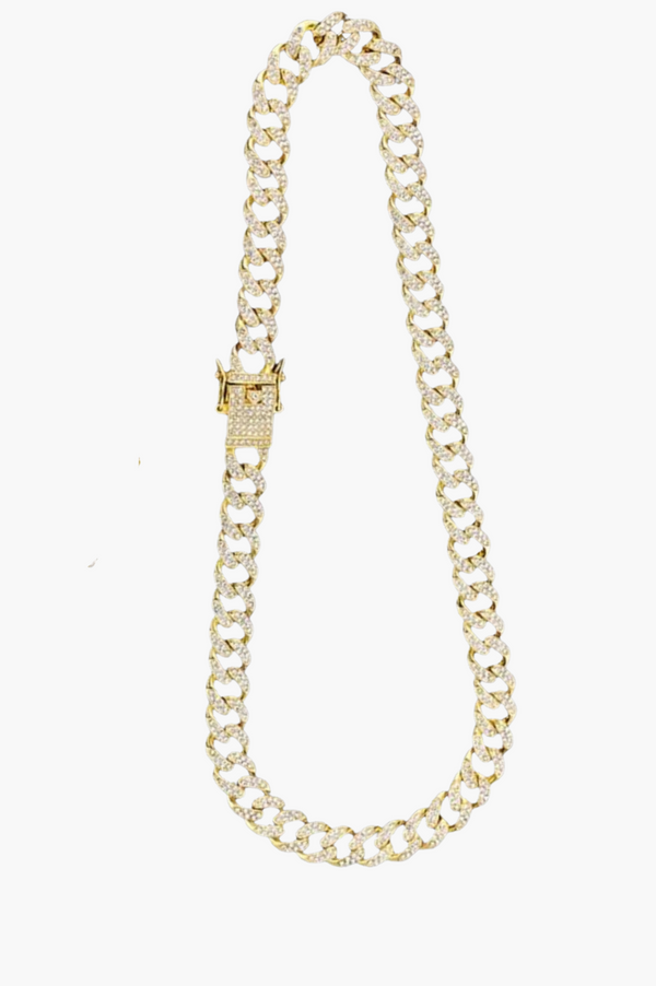 13mm Pave Glam 46cm Necklace Gold