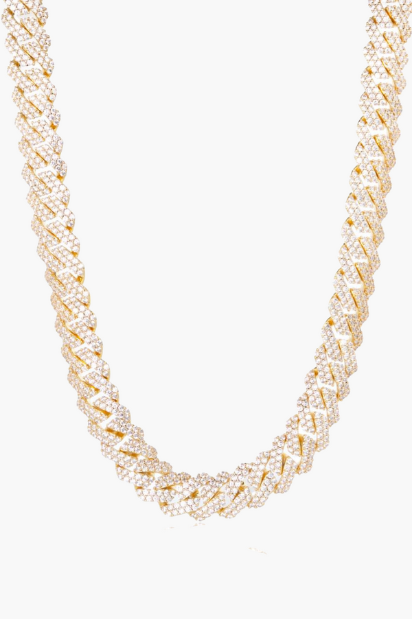 20mm Pave Glam 46cm Necklace Gold
